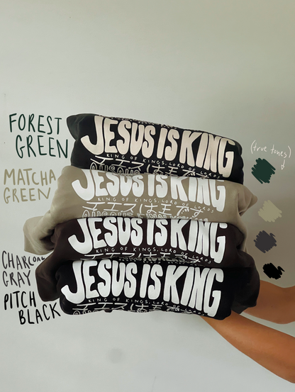 ‘Jesus is King' hoodie - charcoal gray