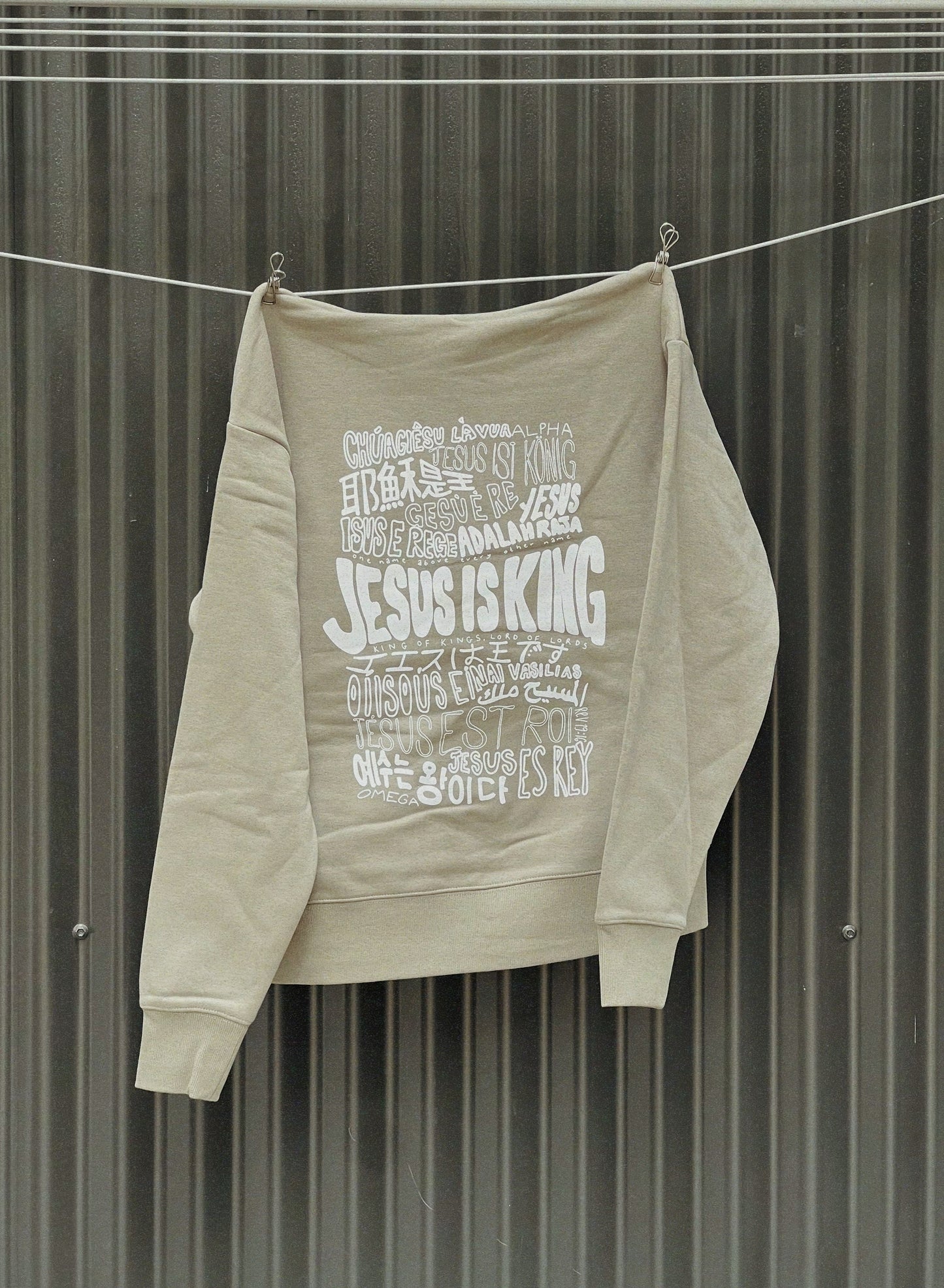 'Jesus is King' hoodie - matcha green