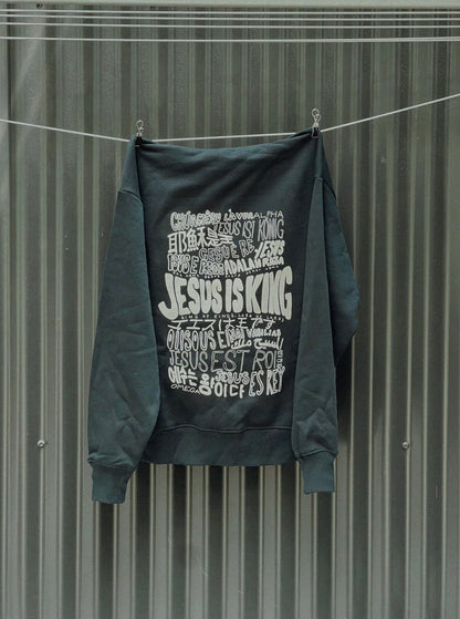 ‘Jesus is King’ hoodie - forest green