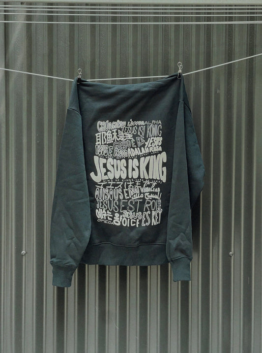 ‘Jesus is King’ hoodie - forest green